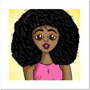 Cute black girl digital art Posters and Art